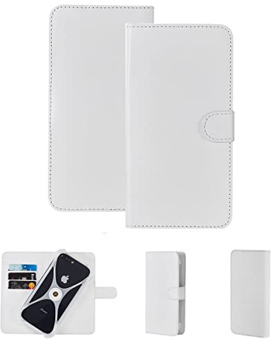 K-S-Trade Qualitativ & Innovativ Handy Hülle Schutz Hülle Für Wiko View 3 Pro Cover Case Bookstyle Bumper Weiß 1x