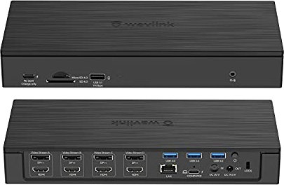WAVLINK 20-in-1 USB-C oder USB 3.0 Quad 4K@60Hz Display Universal-Dockingstation für Mac und Windows Laptop unterstützt Max 100W PD/DC-Ladevorgang, 2.5G Ethernet, SD/TF Slot (SD 4.0)