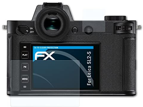 atFoliX Schutzfolie kompatibel mit Leica SL2-S Folie, ultraklare FX Displayschutzfolie (3er Set)