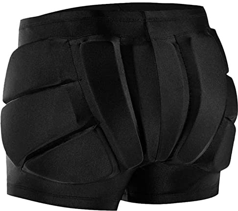 RANDDER Kids Butt Pad Shorts for Skating Snowboarding Ski Hockey, Hip Tailbone Padded Shorts for Youth Child(Black, L)
