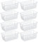 SANNO Freezer Baskets Pantry Storage Bins, Farmhouse Wire Storage Baskets Organizer Storage Bins Large Organizer Bins for Kitchen Organization Storage-Set of 8,White