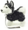 Uni-Toys - Husky Welpe schwarz, stehend (mit Leine) - 21 cm (Länge) - Plüsch-Hund - Plüschtier, Kuscheltier