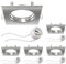 ledscom.de 5 Stück Deckeneinbaurahmen RIR Einbaurahmen chrom matt eckig (LED/Halogen/GU10/MR16/PAR16/50mm) inkl. GU10 Fassung