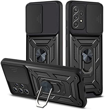 YEQIU Objektivschutz Stoßfeste Handyhülle für Samsung Galaxy S20 5G Schwarz Slide Kamera Magnetischer Fingerring Halter Abdeckung für S22 Plus Note 20 Ultra S21 FE Hülle