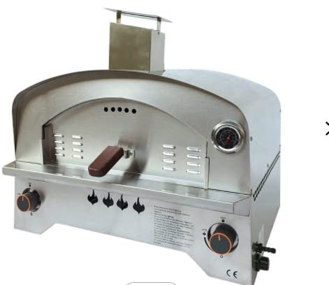Super Grills 2 Burner Table Top Gas Fired Pizza Oven Outdoor with 14 Pizza Stone for Outdoor Cooking Outdoor Pizza Oven Stainless Steel Table Top Portable