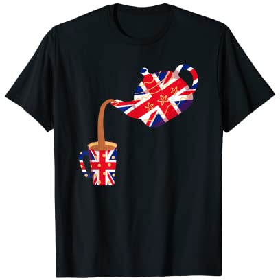 Union Jack Flag Idea For kids & British Expats With Teapot T-Shirt
