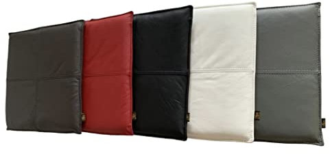 SIX Sitzkissen Lederkissen Weiß | Bank-Kissen Echt-Leder Rindsleder Antirutsch 40x40