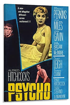 HAUHAU Psycho 1960 Filmposter (14) Poster Druck Kunst Wandbild Leinwand Poster Moderne Schlafzimmer Dekor 40 x 60 cm