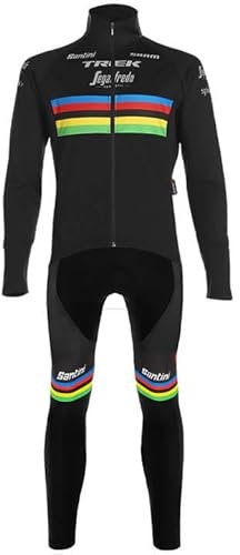 louizumify Performance Herren Radtrikot Langarm mit 3 Taschen - Reflektierendes Feuchtigkeitsableitendes Material