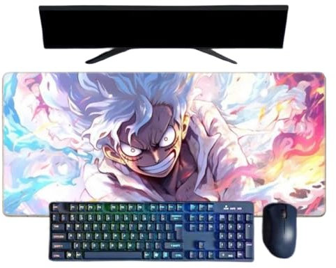ButkUs One Piece Luffy Anime Tapis de Souris Gaming XXL, 800x300x3mm, Tapis de Souris imperméable en Caoutchouc antidérapant Surface Texturée