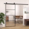Porte Coulissante en Verre, Porte Glissante Intérieure Porte Suspendue pour Cuisine Salle de Bain Porte coulissante Verre ESG dépoli et aluminium 90x205 cm Noir