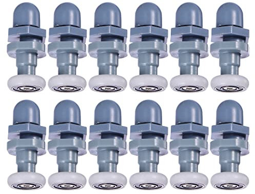 Mikikit 12st Rolle Haken Für Gardinengleiter Glas Gleiten Raffhalterhaken Für Gardinen Haken Zum Aufhängen An Der Decke Badezimmer Glastürläufer Deckenhaken Flaschenzug Vorhang Nylon Suite