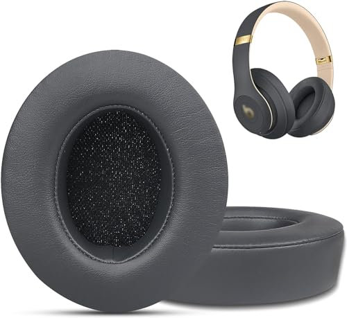 Almohadillas de repuesto para Beats Studio 3, almohadillas para auriculares Beats Studio 2 y Studio 3 con cable e inalámbrico, no son compatibles con auriculares Beats Solo con cinta adhesiva 3M más