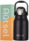 Autsel Edelstahl Trinkflasche mit Strohhalm 1L Flasche Große Trinkflasche aus Metall Outdoor Flasche BPA-freikanne für Camping Fitness
