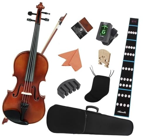 Professionisti Violino 4/4 1/4 1/8 Violino Acustico In Legno Massello Colore Naturale Tiglio Violino Kit Strumento A Corde Con Custodia E Arco (Color : 1-4 Violin Set)