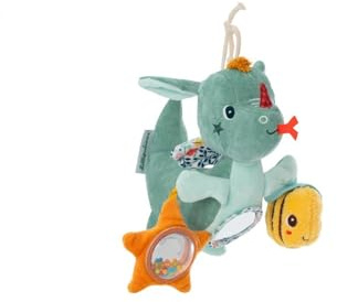 Lilliputiens - Acti-Nomade Joe der Drache - Vielseitiges Aktivitätsspielzeug für Babys - Ideal für Kinderwagen oder Autositz - Sensorische Stimulation - Perfekter Reisebegleiter - Ab 3 Monaten - 83520