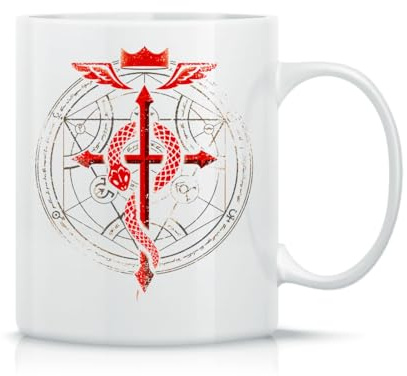 Moonai Fullmetal Alchemist Flamel Classic Ceramic Coffee Mug White Black Pink Magic 330ml