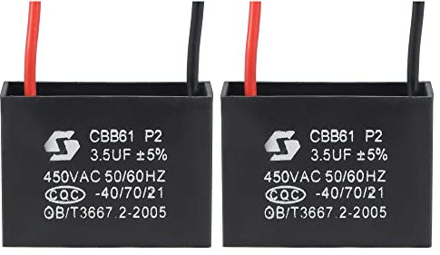2 Stück Deckenventilator-Kondensator CBB61, metallisierter Polypropylen-Folienkondensator, ideal for Ventilatoren, Pumpen, Motoren, laufend