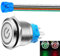 Gebildet Pulsador de Enganche de 22mm con Toma de Cable 3A-12-24V (AC/DC) 1NO 1NC SPDT Encendido Apagado Metal Impermeable IP65 Autobloqueo (LED Rojo y Verde)