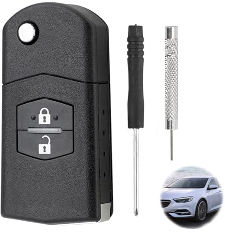 Alppihym 1 x 2-Tasten-Taste—kompatibel mit Mazda 5 CW, 2 DE, 5 CR, 3 BK, 2 DY Facelift, 6 SW, GH, BT-50 06–11, CX-9 , CX-7–Widerstandsfähiger Schutz für Ihren Autoschlüssel – Zubehör