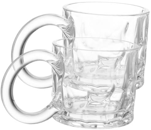 PRETYZOOM 2stücke Reliefbecher Aus Mit Henkel Für Kühle Getränke Und Heiße Kaffee Tassen Aus Hochwertigem Glasmaterial Für Langlebigkeit Und Einfache
