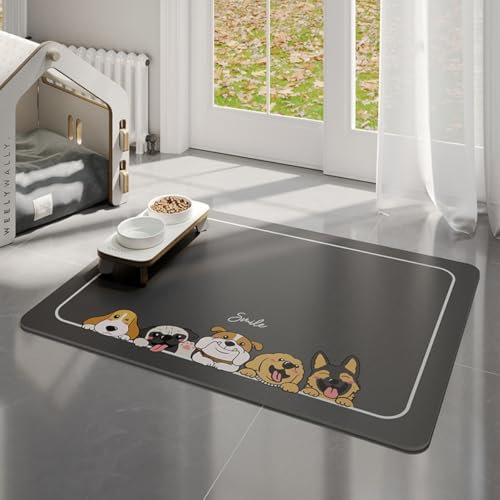 Xisnuient Napfunterlage Hund Katzen Futternapf Unterlage rutschfeste Hundenapf Unterlage Katzennapf Fressnapf Futtermatte Katzenmatte Futter Matte Katzenfutter Leicht Zu Reinigen (50x70 cm,Farbe 4)