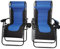 Samuel ALEXANDER Set of 2 Luxury Padded Multi Position Zero Gravity Garden Relaxer Chair Lounger in Blue & Black