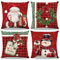 ZJILIXIA 4 Stück Weihnachten Kissenbezüg 40x40 cm,Weihnachtsdeko Kissenbezug,Weihnachten Dekokissen,Leinen Kissenhülle Weihnachten,Weihnachtsdeko Für Wohnzimmer Schlafzimmer Sofa Decorations (Rot)