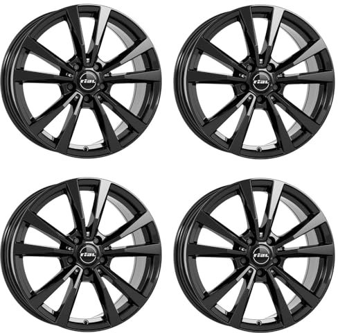 4x Rial Felgen M12 7.5Jx18 ET44 5x112 diamant-schwarz kompatibel mit MERCEDES-BENZ A 45 A B C 43 C 450 C43 AMG 4Matic C CLA E EQA EQB