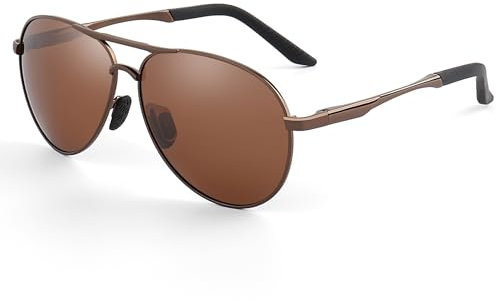 MXNXEU Sonnenbrille Herren Damen Fahrerbrille Polarisierte Unisex Outdoor Klassische Stile(Braun Linse Rahmen)