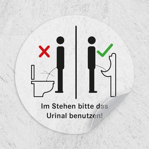 iSecur Aufkleber Toilette WC Urinal I Ø 9 cm matt transparent klar I Folie selbstklebend I hin661