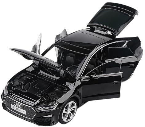 GUOLAIXIANG Für A7 Legierung Auto Modell Lenkung Stoßdämpfer Simulation Auto Modell Sammlung Ornamente(Black)