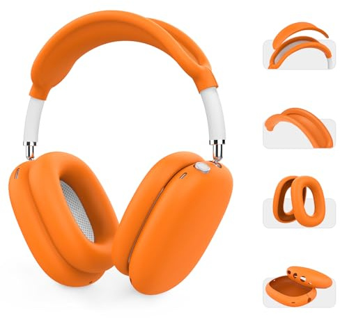 AHASTYLE Silikon Hülle für AirPods Max Case und Zubehör für AppleKopfhörer Max 2/1 [4-in-1] [Passt in den Ladekoffer] Weiches Silikon AirPods Max Hülle Kompatibel mit Airpods Max 2/1 (2026/2024/2020)