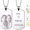 LUTTO Collar con foto, Collar personalizado, Colgante personalizado, Colgante con foto y texto Grabado, Chapas de identificación, Medalla de Acero, Corazón, Pergamino (Rectangular acero 30 mm)