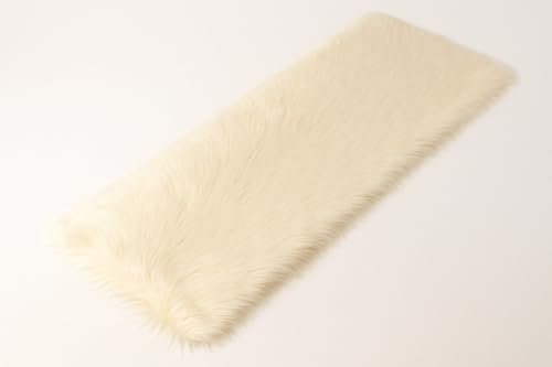 khevga Tischläufer Tischwäsche Fell - Felloptik Tischläufer (Creme, 140 x 33 cm)