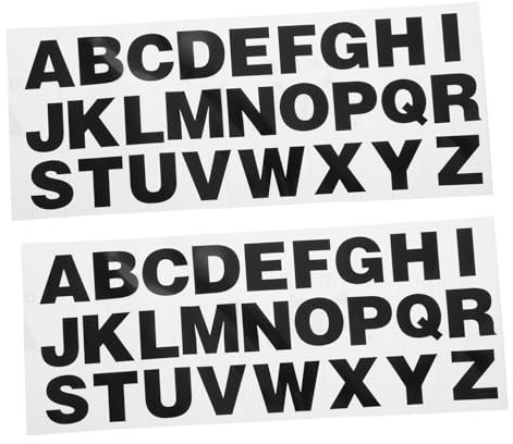 SOLUSTRE 2stücke Aufkleber Reflektierend Alphabet Für Auto Motorrad Buchstaben Zahlen Selbstklebend DIY Schwarz Individuell Autoaufkleber Briefkasten Laptop Wand Decke