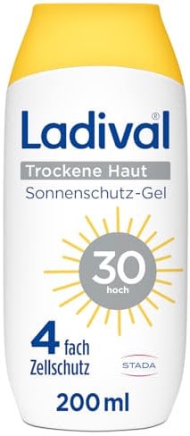 Ladival Sonnenschutz Lotion LSF 30 für trockene Haut - Sonnencreme bei Neigung zu Neurodermitis, beruhigend, pflegend mit Hyaluronsäure, 4-fach Zellschutz, wasserfest, 200ml