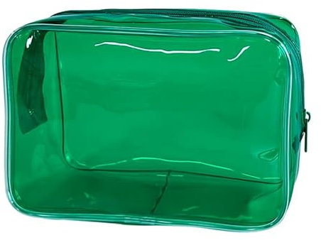 TotePrint Transparente PVC-Kulturbeutel in 1 leuchtenden Farben, große Kapazität (Bark Green -1PCS)