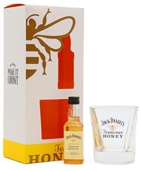 Jack Daniel's - Tennessee Honey & Glass Gift Set - Whiskey Liqueur 5cl 35% ABV