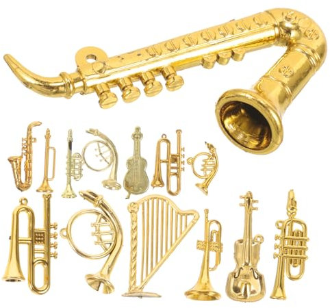 CLISPEED 14stücke Teiliges Set Miniatur-musikinstrumente Für Weihnachten Weihnachtsbaum-Dekorationen Kreative Kleine Für Feiertagsfeiern Und Bastelprojekte