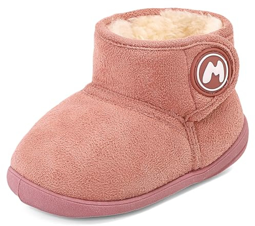 LACOFIA Stivali Invernali Bambina Stivaletti Caldi Neve Bambini Scarpe Invernali Fodera con Suola in Gomma Antiscivolo Rosa 20 EU