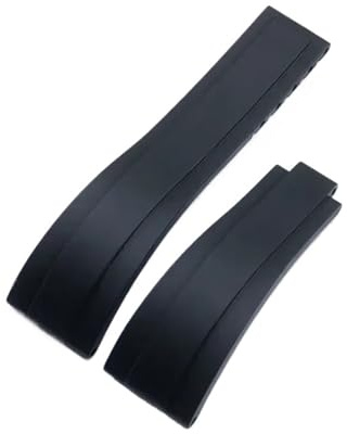 VFEBTSD 20 mm weiches Gummi-Uhrenarmband, kompatibel mit Rolex-Armband GMT Oysterflex Daytona Submariner Yacht-Master Faltschließe, Sil-Gold Buck-link