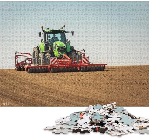 500-teiliges Puzzle „Deutz Fahr Traktor auf dem Feld“ für Erwachsene und Teenager. Puzzles für Erwachsene und Teenager. Lernspiel, Herausforderungsspielzeug. 500 Teile (52 x 38 cm)
