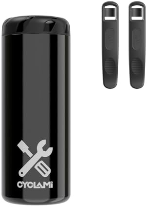 Bike Tool Storage Bottle for Cycling, Bicycle Repair Tool Bottle with 2 Tyre Levers for Water Bottle Cage
