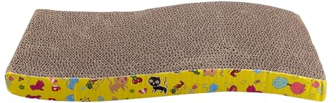 NUOBESTY Katzenspielzeug aus Wellpappe Kratzbrett für Katzen und Kätzchen zum Krallen Schärfen Schont Möbel Modernes Design für Drinnen Geeignet Zufällige Farbe
