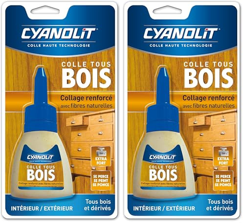 CYANOLIT 33300080 Colle Bois et Dérives, Transparent, 54 G (Lot de 2)