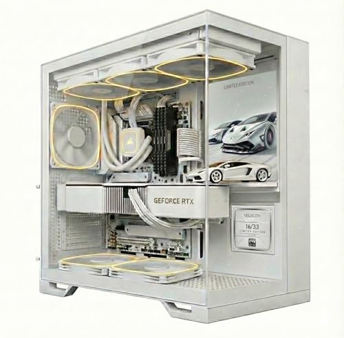 Desktop Computer - Premium Line from Limited Edition™ - Ryzen CPU - DDR5 RAM - 1TB NVME SSD - VR Ready Gaming - Professional Use (RTX 5070 12GB - Velocity Snow, 32GB RAM - 7800X3D CPU)