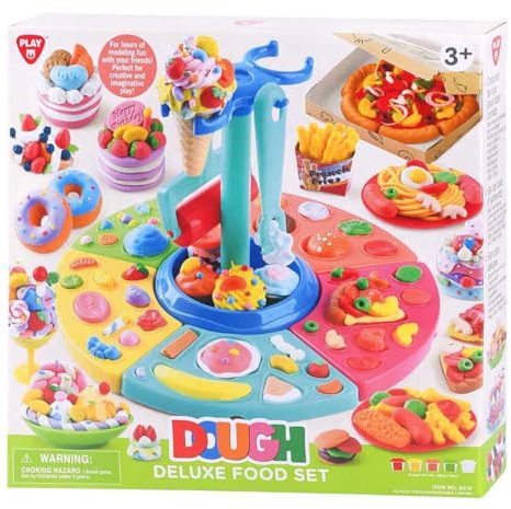 PlayGo Knete Spielset Luxus Essensspaß - 5 Bunte Knetdosen