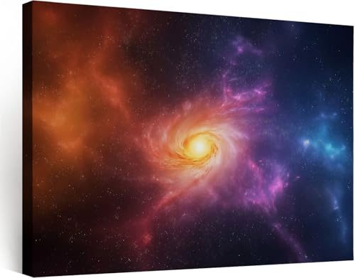 Wandbilder Wohnzimmer, 140 x 70 cm Galaxie Nebel Universum Leinwand Bilder, Natur Schlafzimmer Aesthetic Büro Flur Esszimmer Treppe Arbeitszimmer, Sternenhimmel Nachthimmel 1 Teilig Leinwandbilder