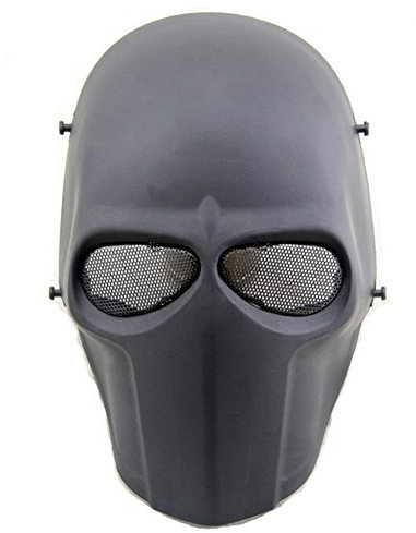 ATAIRSOFT Cosplay CS Paintball Schutzmaske Draussen Militär Vollgesichts Airsoft Taktische Schädel Masken Halloween Maske (Schwarz)
